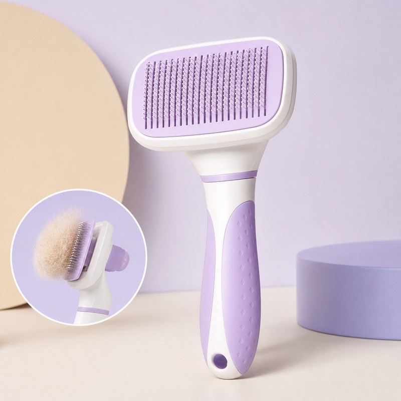 Self-Cleaning Pet Grooming Brush (Manual)